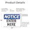 Signmission Enter Here OSHA Notice Sign, Plastic, 24in W x 18in L, 2PK OS-2PACK-NS-P-1824-L-12073 - alternate 7
